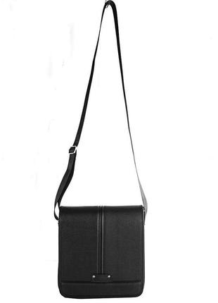 Мужская сумка-почтальон из кожзама черная bonis shim8098-black5 фото