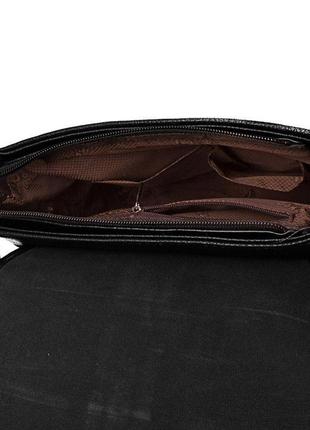 Мужская сумка-почтальон из кожзама черная bonis shim8098-black7 фото