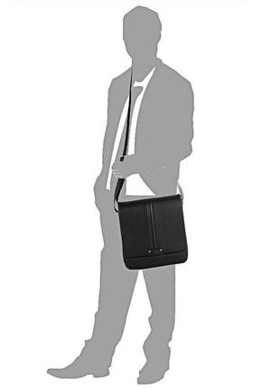 Мужская сумка-почтальон из кожзама черная bonis shim8098-black8 фото