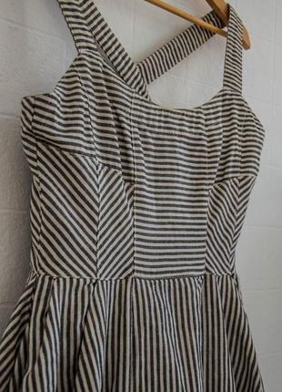 Літній смугасте лляне плаття сарафан topshop6 фото