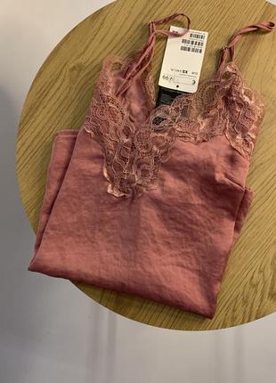 Майка с кружевом h&m