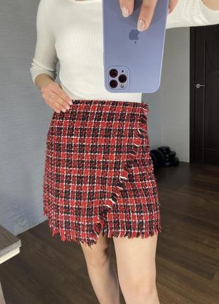 Твидовая юбка на запах