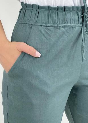 Мятные брюки из льна4 фото