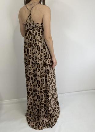 Armani exchange леопардовое длинное платье, изящное макси платье в пол с красивой спинкой4 фото