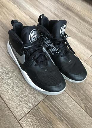 Кроссовки высокие nike team hustle сеточка черные легкие38