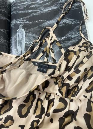 Armani exchange леопардовое длинное платье, изящное макси платье в пол с красивой спинкой10 фото
