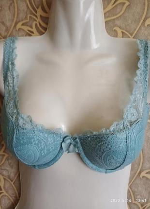 Отличный голубо бирюзовый бюстгальтер boux avenue/размер 32d/евро 70