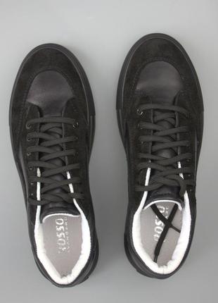 Черные кеды на платформе кожаные с замшевыми вставками женская обувь весна осень cosmo shoes rumiya ked black9 фото