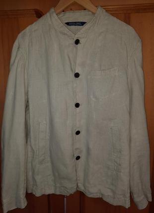 Леновый пиджак zara man размера m1 фото