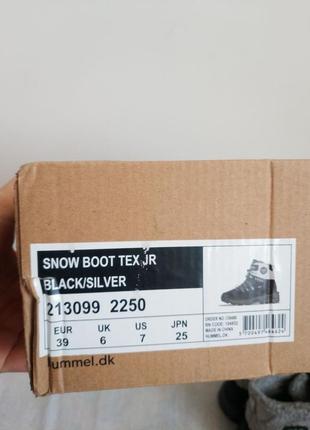 Нюанс! детские зимние ботинки snow boot tex jr black/silver 213099-2250 hummel данные4 фото