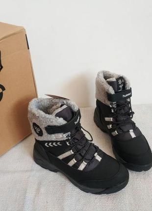 Нюанс! детские зимние ботинки snow boot tex jr black/silver 213099-2250 hummel данные1 фото