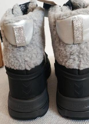 Нюанс! детские зимние ботинки snow boot tex jr black/silver 213099-2250 hummel данные5 фото