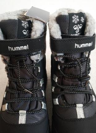 Нюанс! детские зимние ботинки snow boot tex jr black/silver 213099-2250 hummel данные6 фото