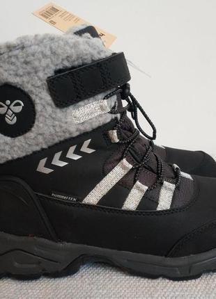Нюанс! детские зимние ботинки snow boot tex jr black/silver 213099-2250 hummel данные10 фото
