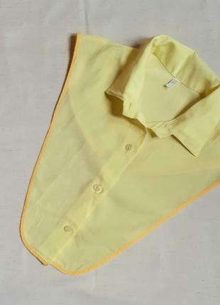 Манишка-сорочка жовта з гострим коміром3 фото
