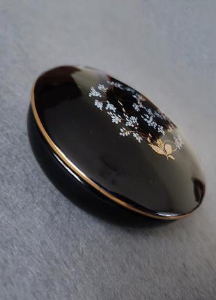 Limoges, фарфоровая шкатулка, ручная роспись цветов ,франция