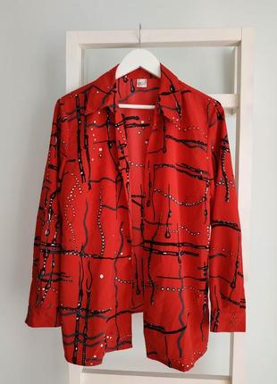 Красная блузка, рубашка размер 38, м