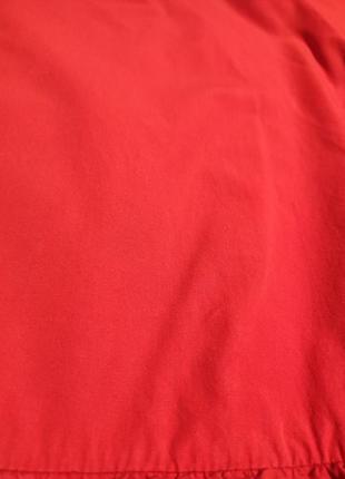 Сорочка блузка блуза футболка оверсайз вільний крій туніка червона рюша волани8 фото