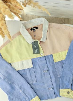 Джинсова куртка у ніжних відтінках. якісна джинсовка від missguided3 фото