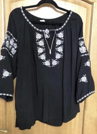 Тонкая универсальная красивая блуза вышиванка 52-54 р