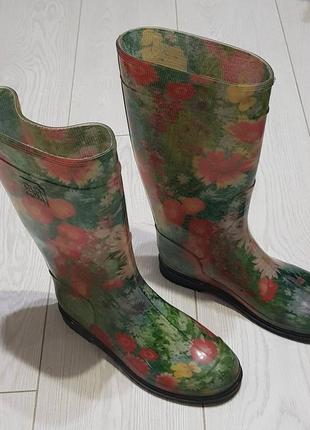 Женские резиновые сапоги 38-39 цветная поляна