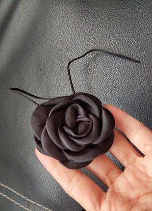 Чокер ожерелье с большим  цветком кружевное роза на шнурке шнурок у2к y2k в стиле 90х 2000х украшение на руку талию9 фото
