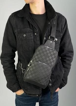 Сумка в стиле louis vuitton avenue slinbag black chess