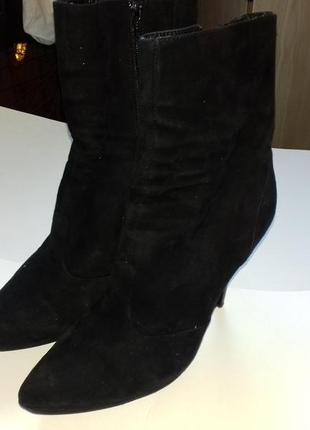 Полусапожки замшеві на каблуці