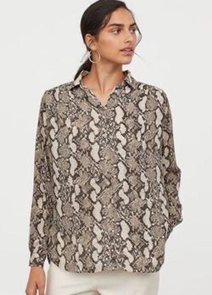 Сорочка блуза зміїний принт hm h&m