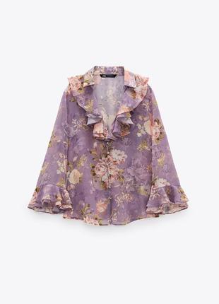 Блуза в цветочный принт zara