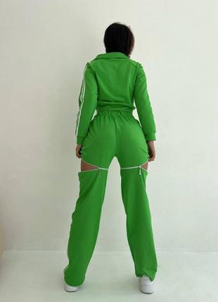 Качественный женский костюм 3 цвета брюки с замочками