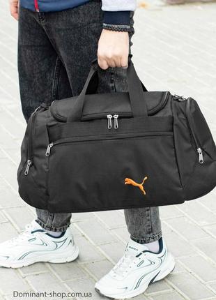 Чоловіча спортивна сумка дорожня pm tales orange чорна для поїздок і тренувань містка на 36 літри