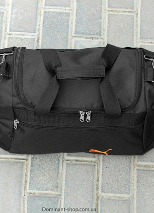 Мужская спортивная сумка дорожная puma tales orange черная для поездок и тренировок...