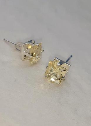 Серебряные серьги с камнями, 925 проба, 100/6