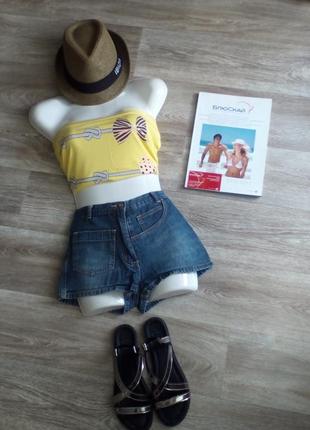 Крутые джинсовые шорты с высокой посадкой xs