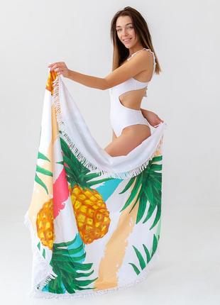 Покривало-рушник для відпочинку ананас. ексклюзивний круглий рушник - хіт продаж!1 фото