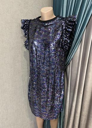 Сукня чорна з фіолетовим нарядна пайетки м