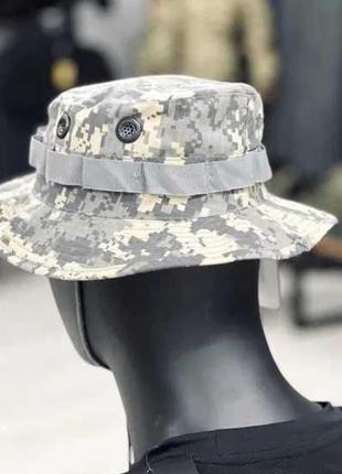 Панама шляпа военная тактическая mfh acu пиксель rip stip широкие поля2 фото