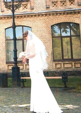 Весільну сукню,ексклюзивне, дуже стильне, xs/s5 фото