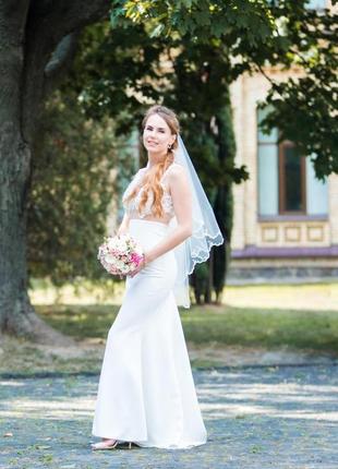 Весільну сукню,ексклюзивне, дуже стильне, xs/s6 фото