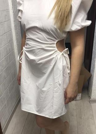Женское белое платье-миди с разрезами по бокам missguided5 фото