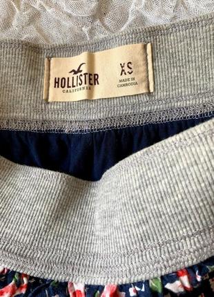 Мини-юбка в оборку трикотаж в цветочек hollister xs2 фото