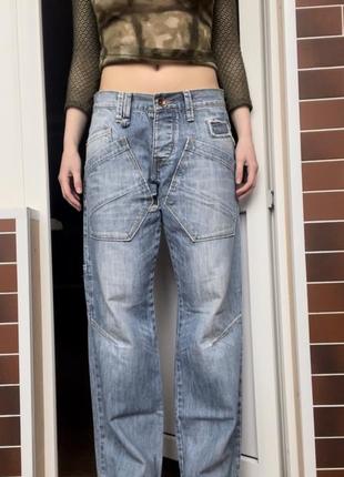 Широкие джинсы много карманов винтаж5 фото