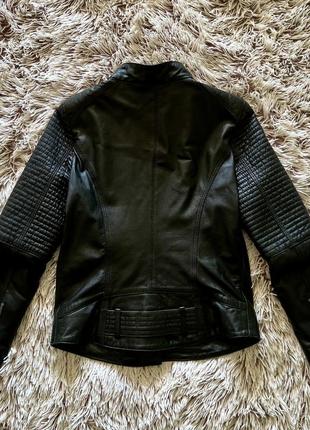 Черная натуральная куртка, косуха3 фото