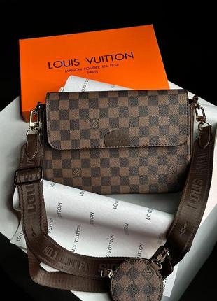 Сумка louis vuitton multi pochette brown chess