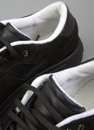 Черные кеды на платформе кожаные кроссовки женская обувь повседневные cosmo shoes olivia ked black8 фото