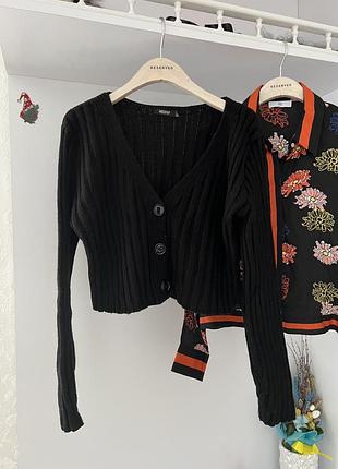 Черной свитер кардиган asos