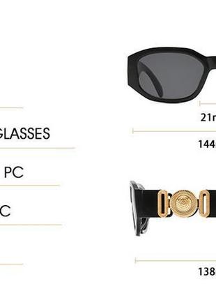Окуляри uv400 очки стильні модні трендові з декором на дужці нові якісні чорні8 фото