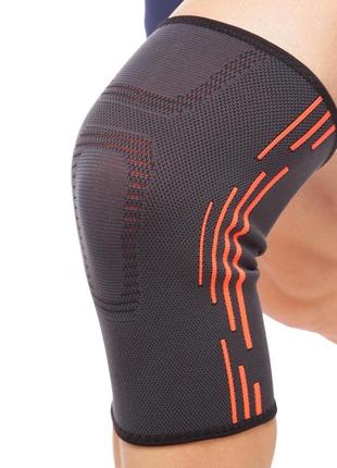 Спорт фирменный наколенник бандаж эластичный zelart sp-sport st-1010 л- xl серый/оранжевый