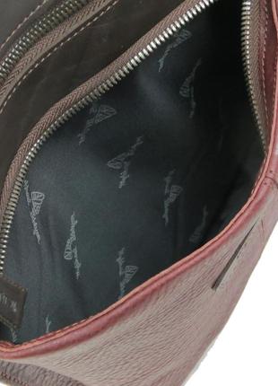 Мужская кожаная сумка, планшетка на плечо mykhail ikhtyar, украина бордовая7 фото